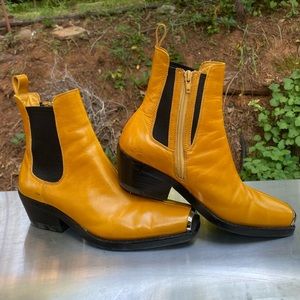 Western Silver Toed Chelsea Boot Marigold Yellow Limited Edition Free People